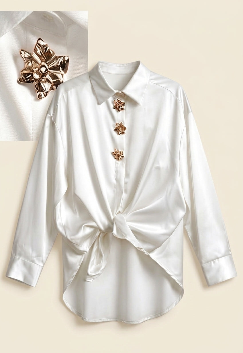 Blusa satinada de lujo