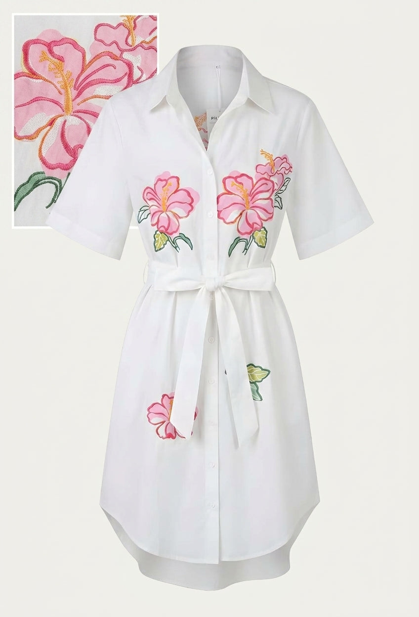 Vestido Flores Bordadas